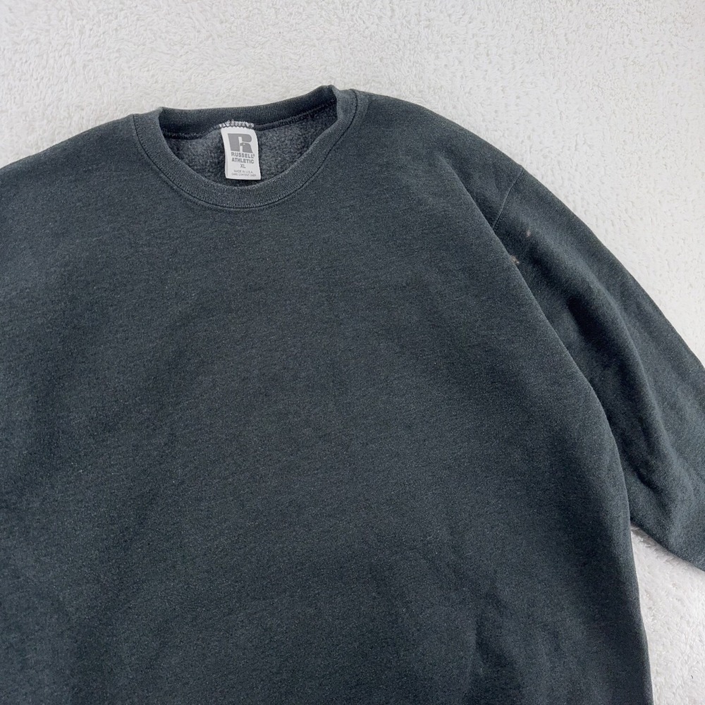 vtg 90s BLANK DARK GREY RUSSELL ATHLETIC CREWNECK SWEATSHIRT XL‎